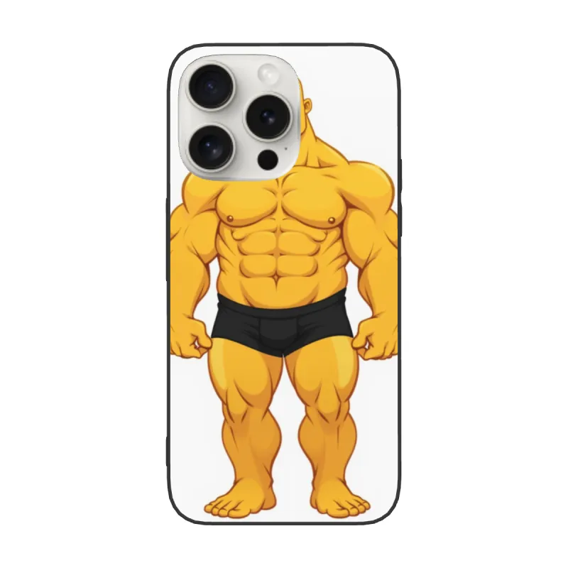 Coque pour iPhone 15 Pro/Pro Max avec motif de bodybuilder - OKOMALL