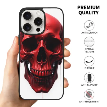 iPhone 15/Pro/Max Hülle mit Schädel - Rote Bluttropfen-Textur | okomall