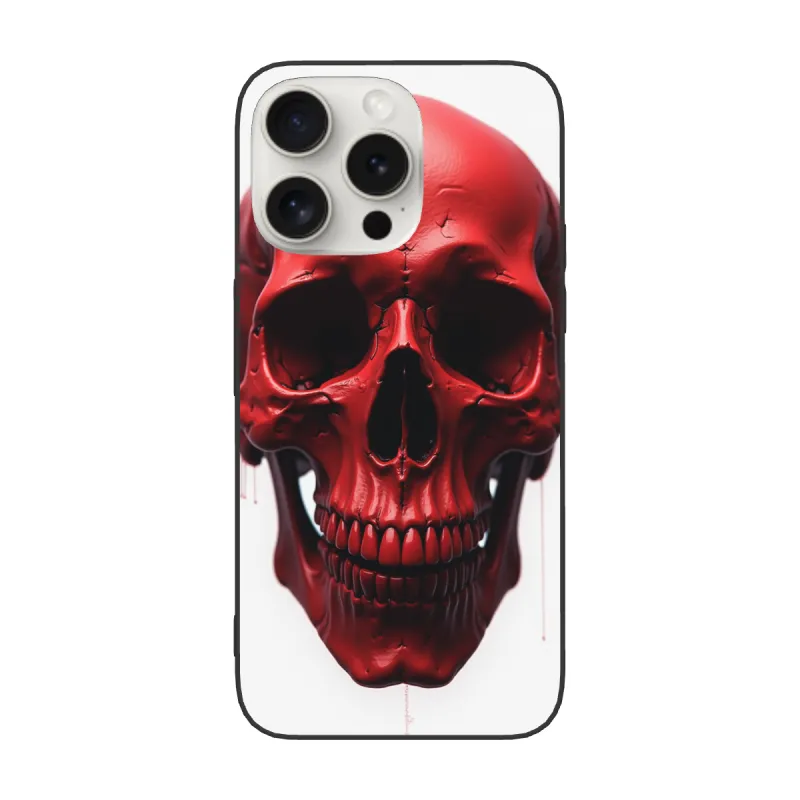 iPhone 15/Pro/Max Hülle mit Schädel - Rote Bluttropfen-Textur | okomall