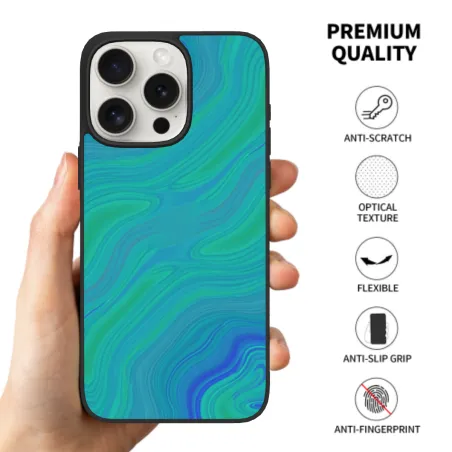 Coque pour iPhone 15/Pro/Max avec texture abstraite fluide - OKOMALL