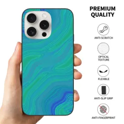 Coque pour iPhone 15/Pro/Max avec texture abstraite fluide - OKOMALL