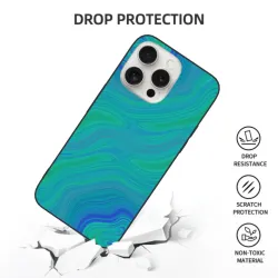 Coque pour iPhone 15/Pro/Max avec texture abstraite fluide - OKOMALL