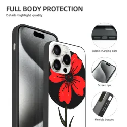 Coque pour iPhone 15/Pro/Max avec motif de branches noires - okomall