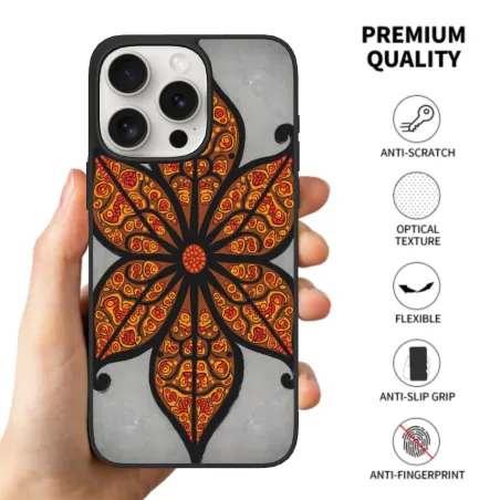Coque pour iPhone 15/15 Pro/15 Pro Max avec motif floral ethnique - OKOMALL