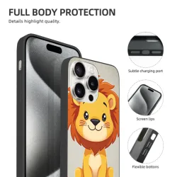Милый чехол с львенком для iPhone 15 Pro/Pro Max - okomall