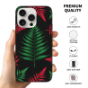 Custodia per iPhone 15/Pro/Max con motivo a foglie di foresta - okomall