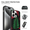 Custodia per iPhone 15/Pro/Max con motivo a foglie di foresta - okomall