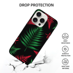 Custodia per iPhone 15/Pro/Max con motivo a foglie di foresta - okomall