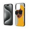 Hülle für iPhone 15/Pro/Max mit kontrastierenden Streifen und abstraktem Porträt - OKOMALL