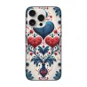Hülle für iPhone 15 mit floralen und traditionellen Mustern - okomall