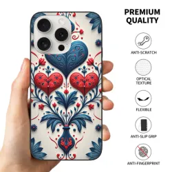 Hülle für iPhone 15 mit floralen und traditionellen Mustern - okomall