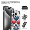 Hülle für iPhone 15 mit floralen und traditionellen Mustern - okomall
