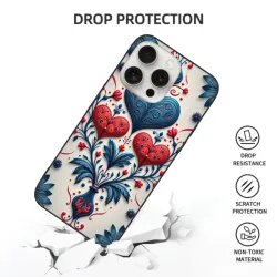Hülle für iPhone 15 mit floralen und traditionellen Mustern - okomall
