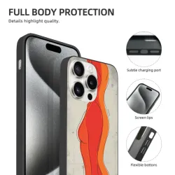 Hülle für iPhone 15/Pro/Max mit minimalistischen menschlichen Kurven - okomall