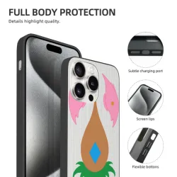 Coque pour iPhone 15/Pro/Max avec motif de gouttes d'eau et de feuilles - okomall