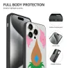 Coque pour iPhone 15/Pro/Max avec motif de gouttes d'eau et de feuilles - okomall