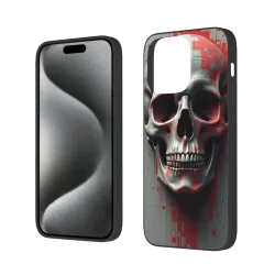 iPhone 15/Pro/Max Hülle mit postapokalyptischem mechanischem Schädel-Design - OKOMALL