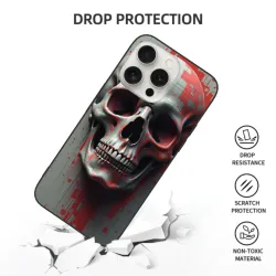 iPhone 15/Pro/Max Hülle mit postapokalyptischem mechanischem Schädel-Design - OKOMALL