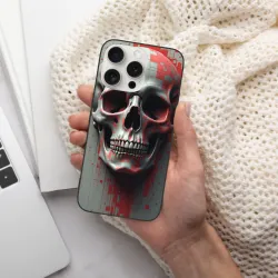 iPhone 15/Pro/Max Hülle mit postapokalyptischem mechanischem Schädel-Design - OKOMALL