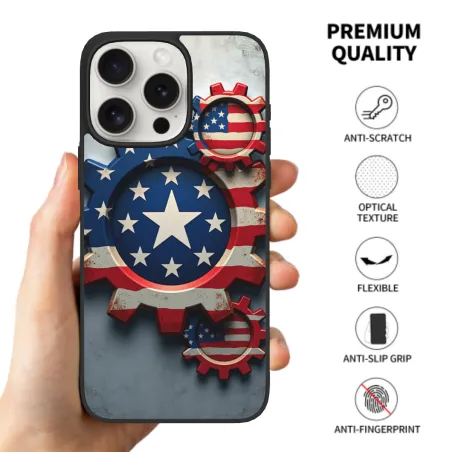 Винтажный американский флаг для iPhone 15/Pro/Max - okomall.com