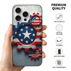 Винтажный американский флаг для iPhone 15/Pro/Max - okomall.com