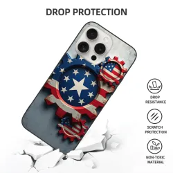 Винтажный американский флаг для iPhone 15/Pro/Max - okomall.com