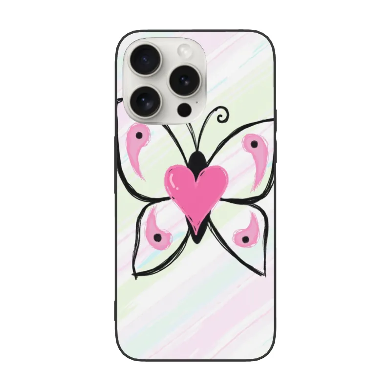 Coque pour iPhone 15 avec papillon peint à la main - okomall.com