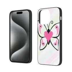 Coque pour iPhone 15 avec papillon peint à la main - okomall.com
