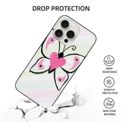 Coque pour iPhone 15 avec papillon peint à la main - okomall.com