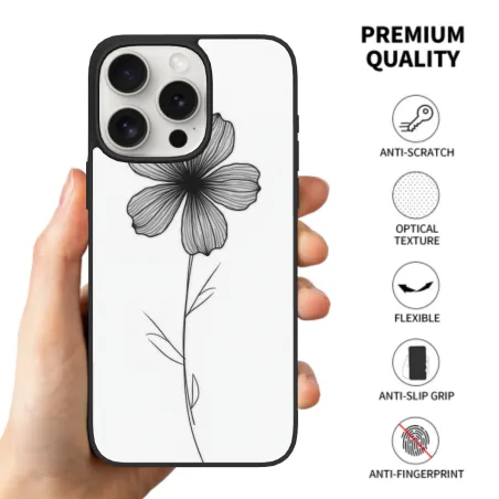 Coque pour iPhone 15 Pro/Pro Max avec motif d'ombres florales délicates - okomall