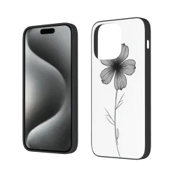 Coque pour iPhone 15 Pro/Pro Max avec motif d'ombres florales délicates - okomall