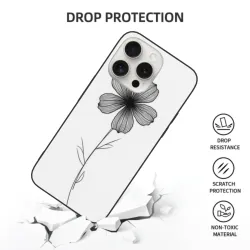 Coque pour iPhone 15 Pro/Pro Max avec motif d'ombres florales délicates - okomall
