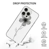 Coque pour iPhone 15 Pro/Pro Max avec motif d'ombres florales délicates - okomall