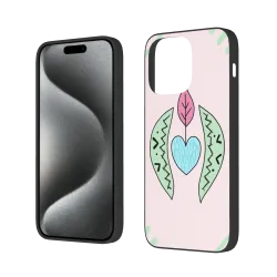Coque pour iPhone 15/Pro/Max à motif de feuille verte et de cœur de rêve - OKOMALL