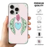 Coque pour iPhone 15/Pro/Max à motif de feuille verte et de cœur de rêve - OKOMALL