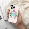 Coque pour iPhone 15/Pro/Max à motif de feuille verte et de cœur de rêve - OKOMALL