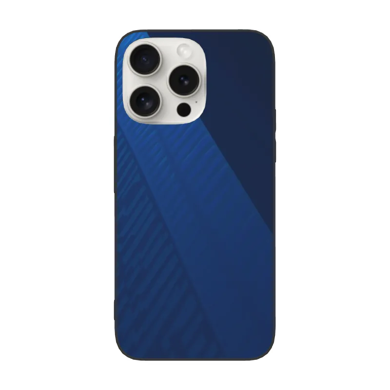 Coque pour iPhone 15 Pro/Pro Max - Motif géométrique texturé bleu | OKOMALL