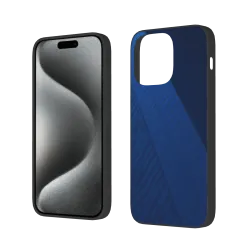 Coque pour iPhone 15 Pro/Pro Max - Motif géométrique texturé bleu | OKOMALL