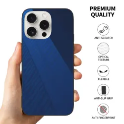 Coque pour iPhone 15 Pro/Pro Max - Motif géométrique texturé bleu | OKOMALL