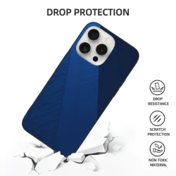 Coque pour iPhone 15 Pro/Pro Max - Motif géométrique texturé bleu | OKOMALL