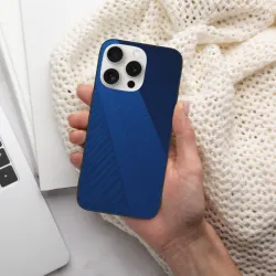 Coque pour iPhone 15 Pro/Pro Max - Motif géométrique texturé bleu | OKOMALL