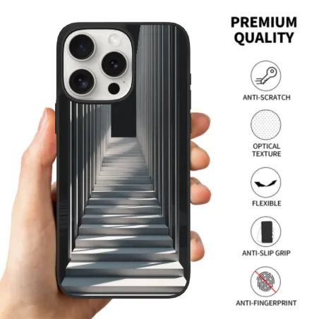 Coque pour iPhone 15/Pro/Max avec illusion d'optique de perspective - okomall.com