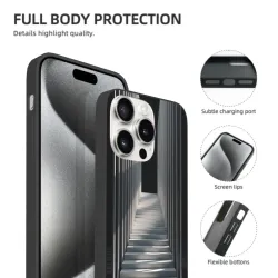 Coque pour iPhone 15/Pro/Max avec illusion d'optique de perspective - okomall.com