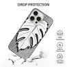 Чехол для iPhone 15/Pro/Max Черный с узором Листвы - okomall