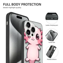 حافظة iPhone 15 Pro/Pro Max بتصميم Axolotl لطيف - OKOMALL