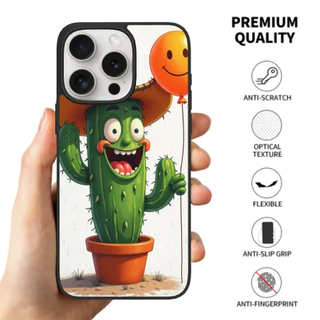 아이폰 15/Pro/Max 만화 선인장 휴대폰 케이스 - OKOMALL