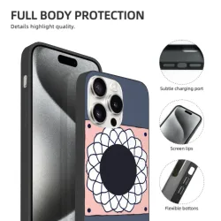 حافظة هاتف iPhone 15/Pro/Max بنمط هندسي سماوي - OKOMALL