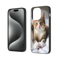 حافظة هاتف قطة لطيفة - حافظة iPhone 15 Pro/Pro Max | OKOMALL