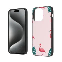 حافظة iPhone 15/Pro/Max بنمط طيور وأزهار استوائية - Okomall