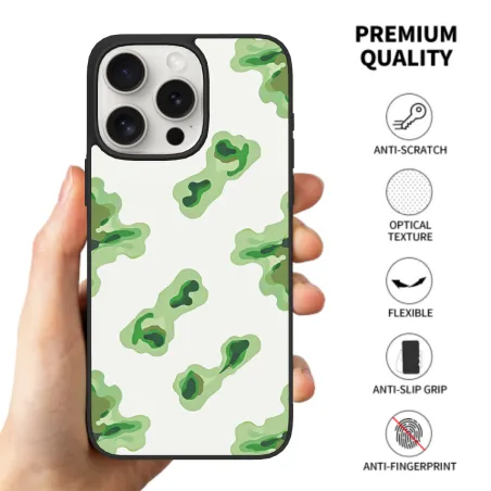 حافظة iPhone 15/Pro/Max - نمط أوراق خضراء مجردة | OKOMALL